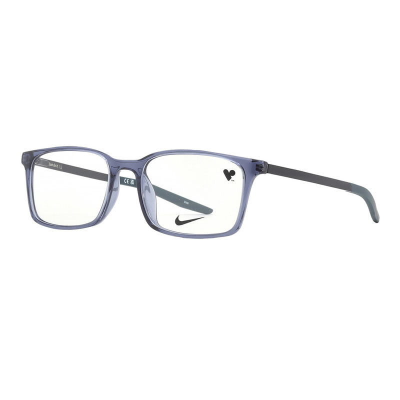 Nike Eyeglasses Rectangle Full Rim, Thunder Blue Frame and Clear Demo Lenses Lens NIKE7282412