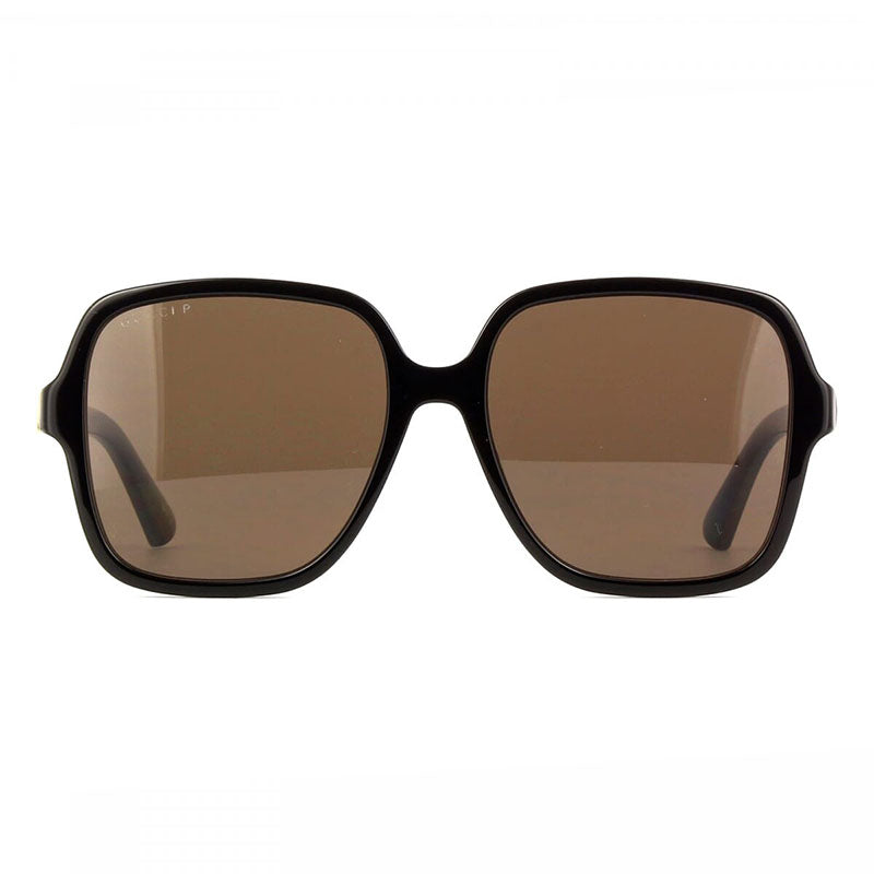 Gucci Sunglasses Square Full Rim, Black Frame and Brown Polarized Lens GG1189S001