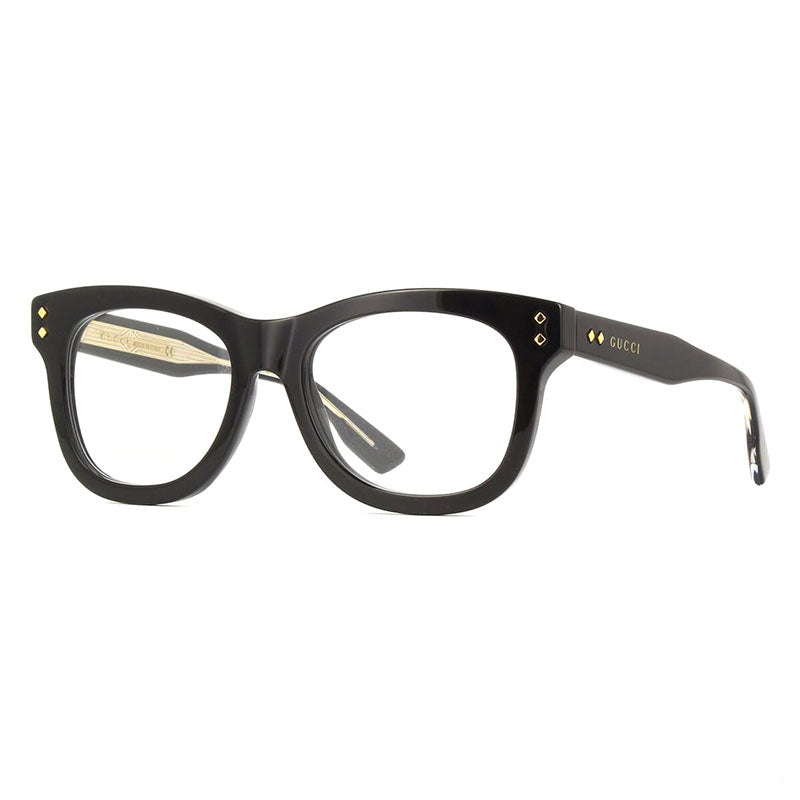 Gucci Eyeglasses Square Full Rim, Black Frame and Clear Demo Lenses Lens GG1086O005