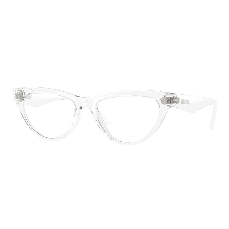 Versace Eyeglasses Cat Eye Full Rim, Crystal Frame and Clear Demo Lenses Lens VE3364U148