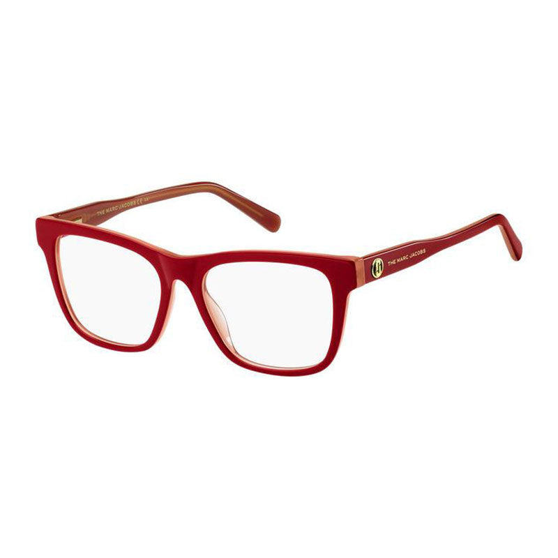 Marc Jacobs Eyeglasses Square Full Rim, Red Frame and Clear Demo Lenses Lens MARC6300C9A00