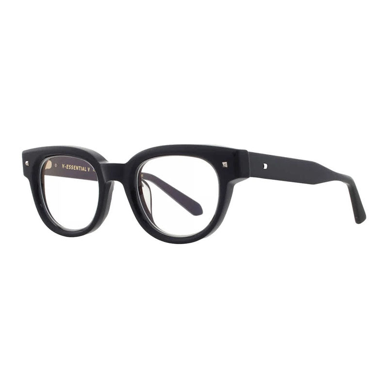 Valentino Eyeglasses Square Full Rim, Shiny Black Frame and Clear Demo Lens Lens VLX-163A