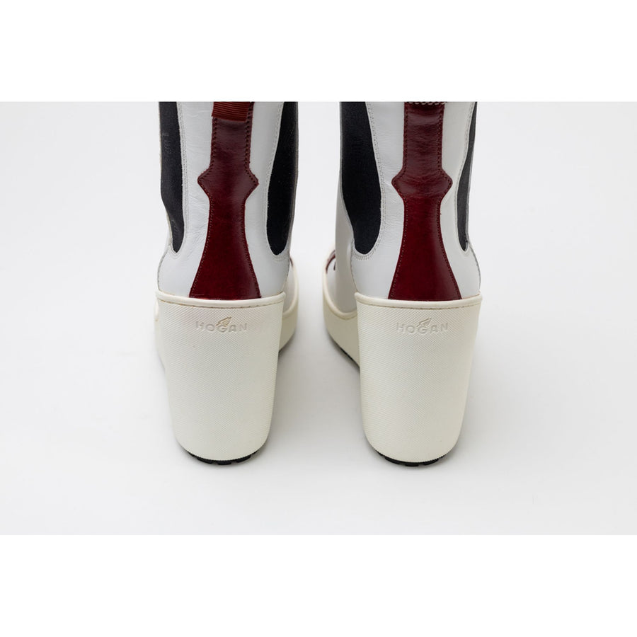 Hogan Lace-Up Wedge Boots