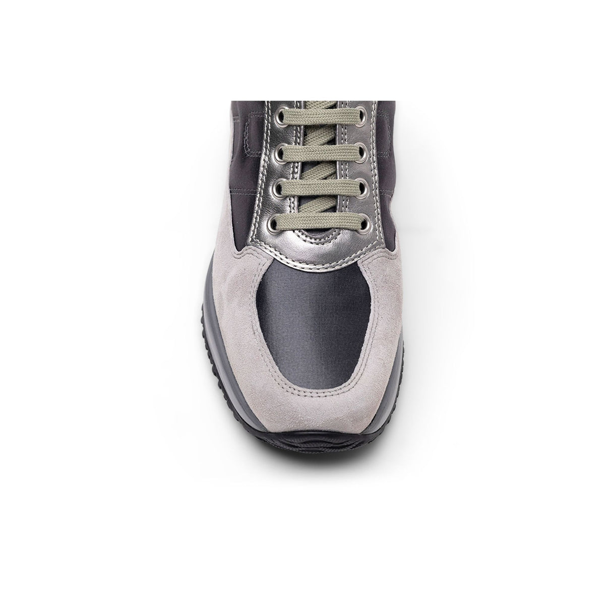 Hogan Interactive Allacciato Metallic-Panel Suede Sneakers