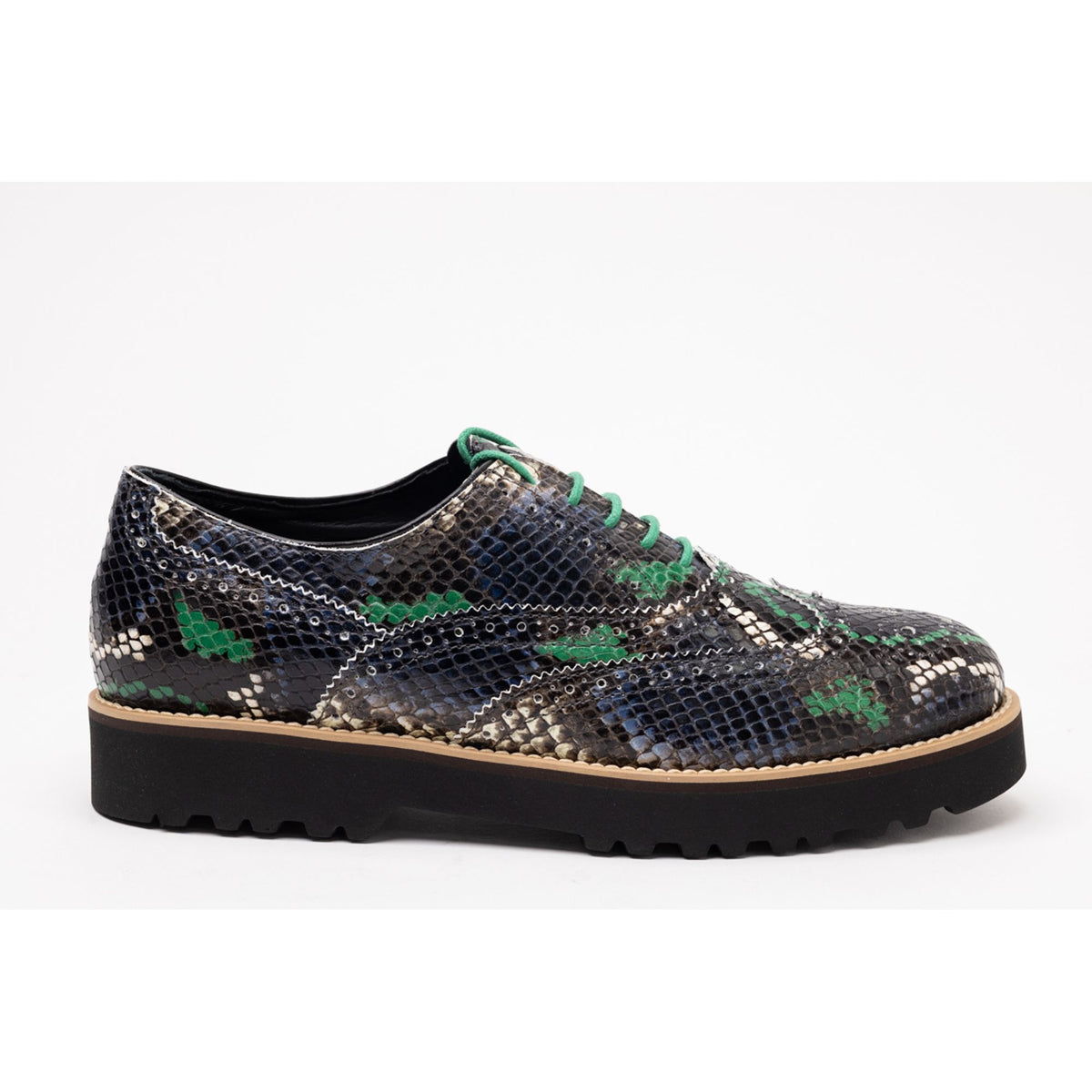 Hogan Snakeskin Platform Brogue Boots