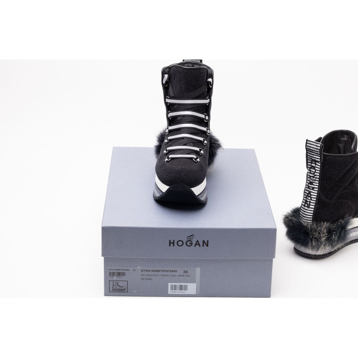 Hogan Fur-Trimmed Platform Boots
