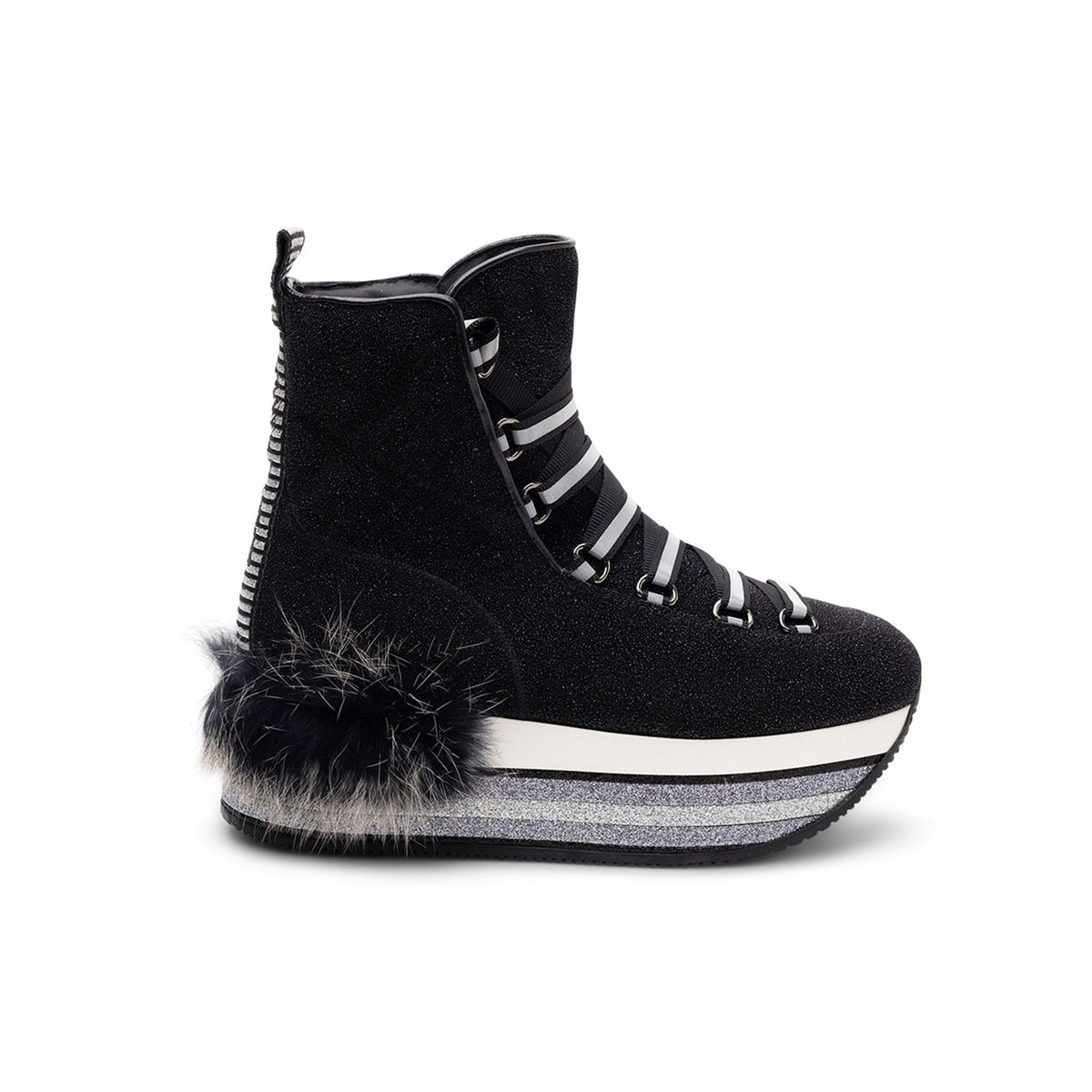 Hogan Fur-Trimmed Platform Boots