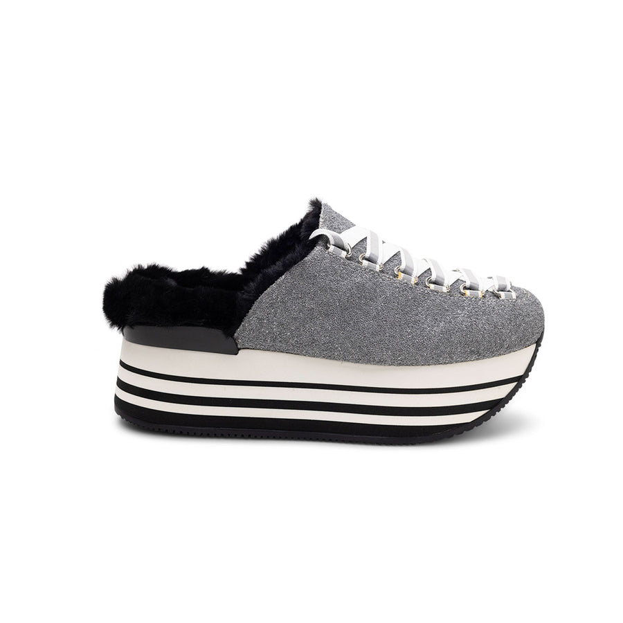Hogan Platform Lace-Up Mules