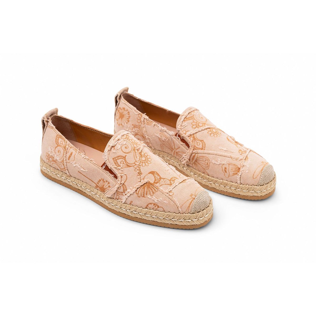 Hogan Floral-Print Frayed Espadrille