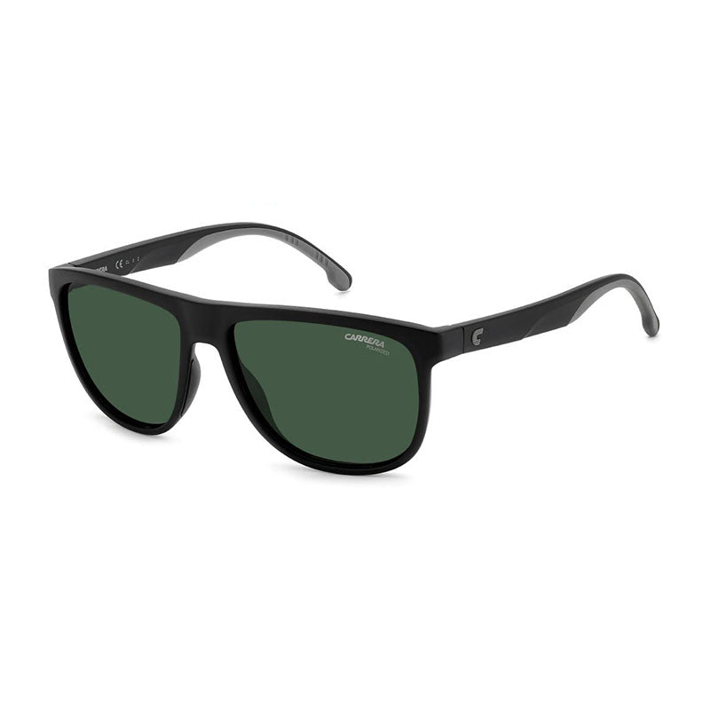 Carrera Sunglasses Square Full Rim, Matte Black Frame and Green Polarized Lens CARRERA8059/S0003UC