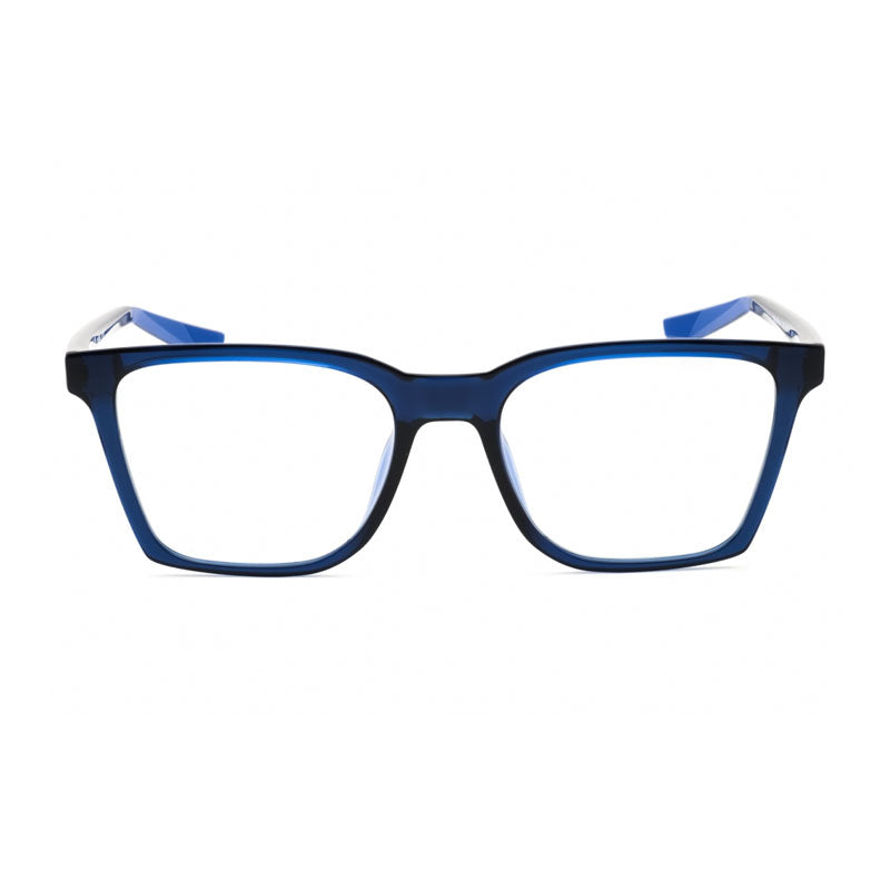 Nike Eyeglasses Square Full Rim, Midnight Navy Frame and Clear/Blue Light Block Lenses Lens NIKEBOUTBLHF0157410