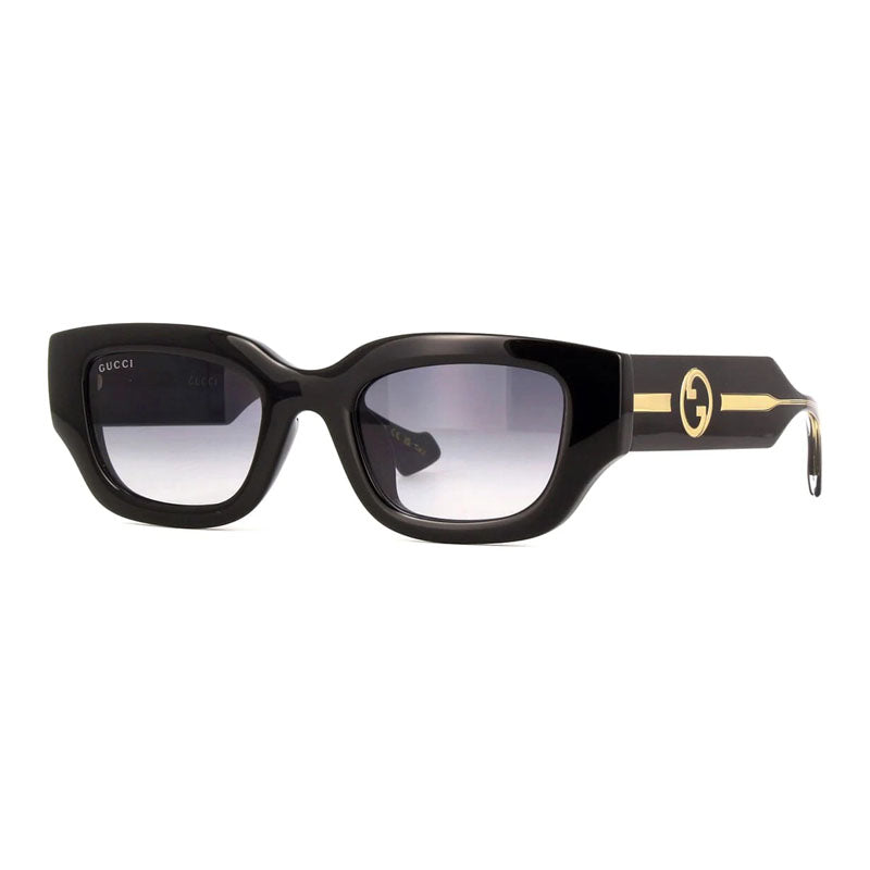 Gucci Sunglasses Square Full Rim, Black Frame and Grey Lens GG1558SK001