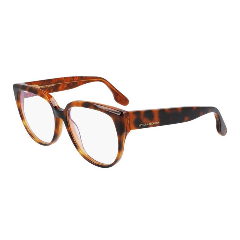 Victoria Beckham Eyeglasses Geometric Full Rim, Havana Caramel Frame and Clear Demo Lenses Lens VB2617218
