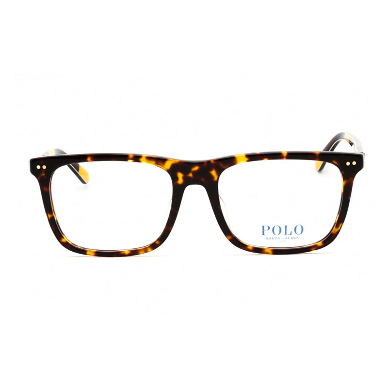 Polo Ralph Lauren Eyeglasses Rectangle Full Rim, Shiny Dark Havana Frame and Clear Demo Lenses Lens PH2282F6212
