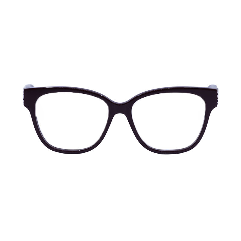 Saint Laurent Eyeglasses Square Full Rim, Burgundy Frame and Clear Demo Lens Lens SLM33006
