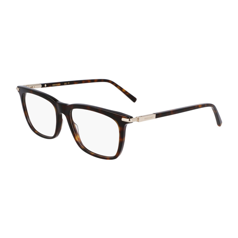 Ferragamo Salvatore Ferragamo Eyeglasses Rectangle Full Rim, Dark Havana Frame and Clear Demo Lens Lens SF3007242