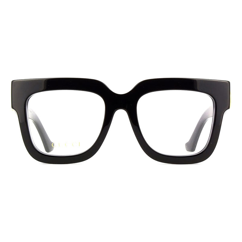 Gucci Eyeglasses Square Full Rim, Black Frame and Clear Demo Lenses Lens GG1549O001