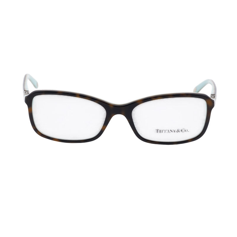 Tiffany & Co. Eyeglasses Rectangle Full Rim, Havana/Blue Frame and Clear Demo Lens Lens TF20758134