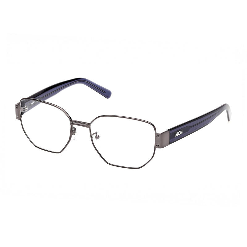 Mcm Eyeglasses Geometric Full Rim, Shiny Gunmetal Frame and Clear Demo Lenses Lens MW5016-H008