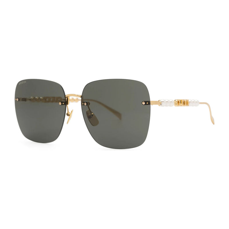 Gucci Sunglasses Square Rimless, Gold Frame and Grey Lens GG1923SA001
