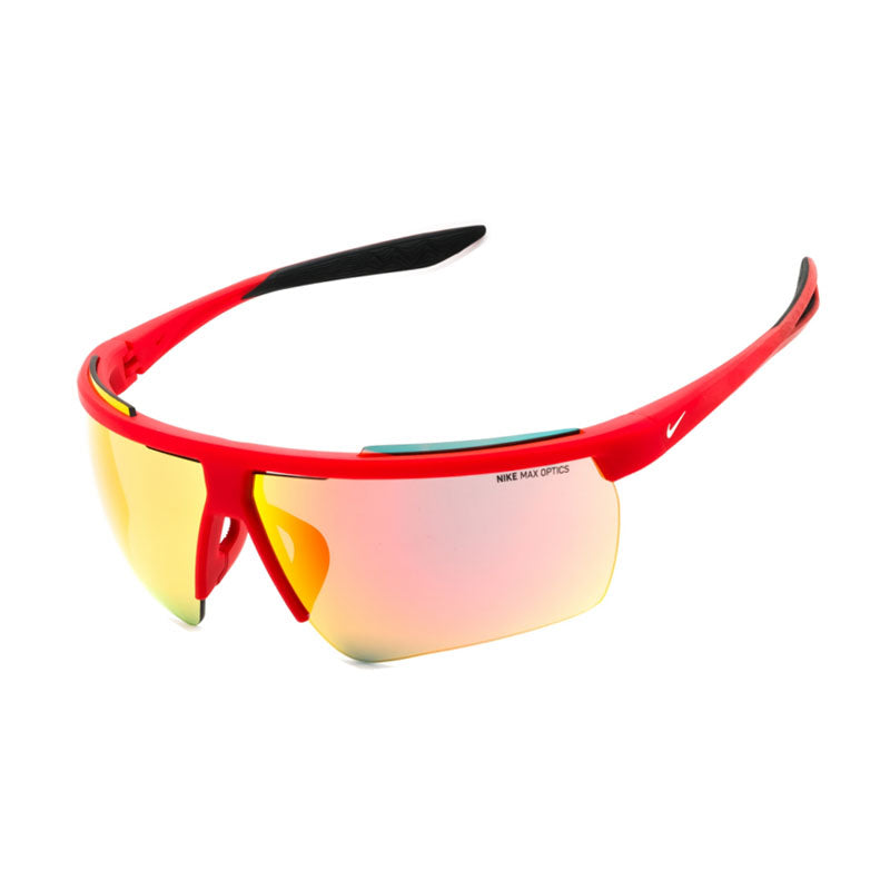 Nike Sunglasses Shield Semi Rim, Matte University Red/White Frame and Red Lens NIKEWINDSHIELD20CW1287657