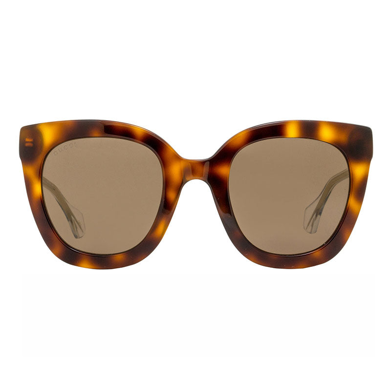Gucci Sunglasses Square Full Rim, Havana Frame and Brown Lens GG0564S002