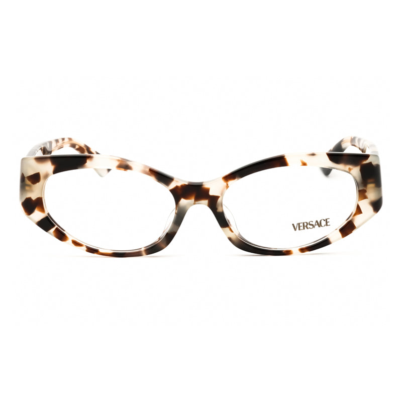Versace Eyeglasses Oval Full Rim, Havana Grey Frame and Clear Demo Lenses Lens VE3369F5498