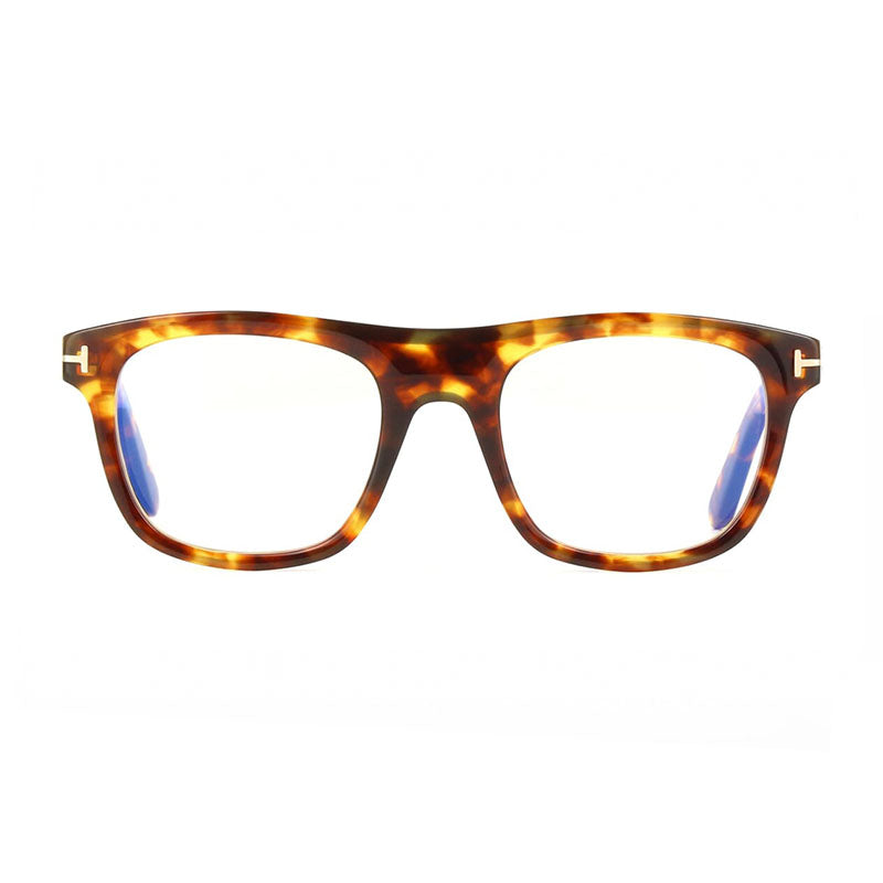 Tom Ford Eyeglasses Square Full Rim, Blonde Havana Frame and Clear Blue Light Block Lens FT5939-B053
