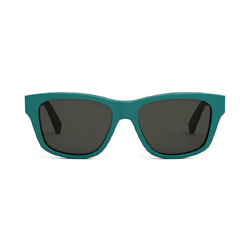 Celine Sunglasses Square Full Rim, Neon Turquoise Frame and Smoke Lens CL40249U87A