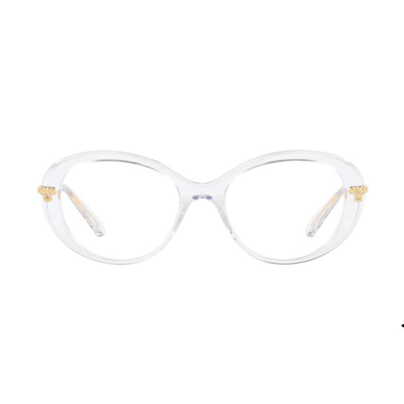Swarovski Eyeglasses Oval Full Rim, Crystal Frame and Clear Demo Lenses Lens SK20011027
