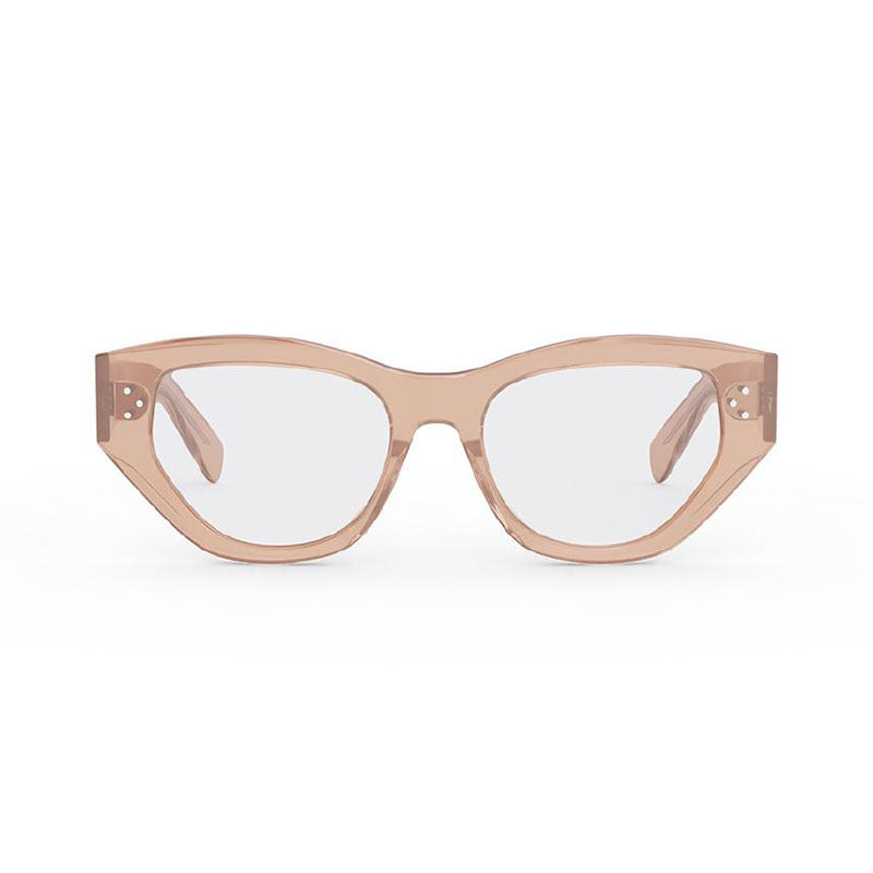 Celine Eyeglasses Geometric Full Rim, Shiny Milky Pink Frame and Clear Demo Lenses Lens CL50111I072