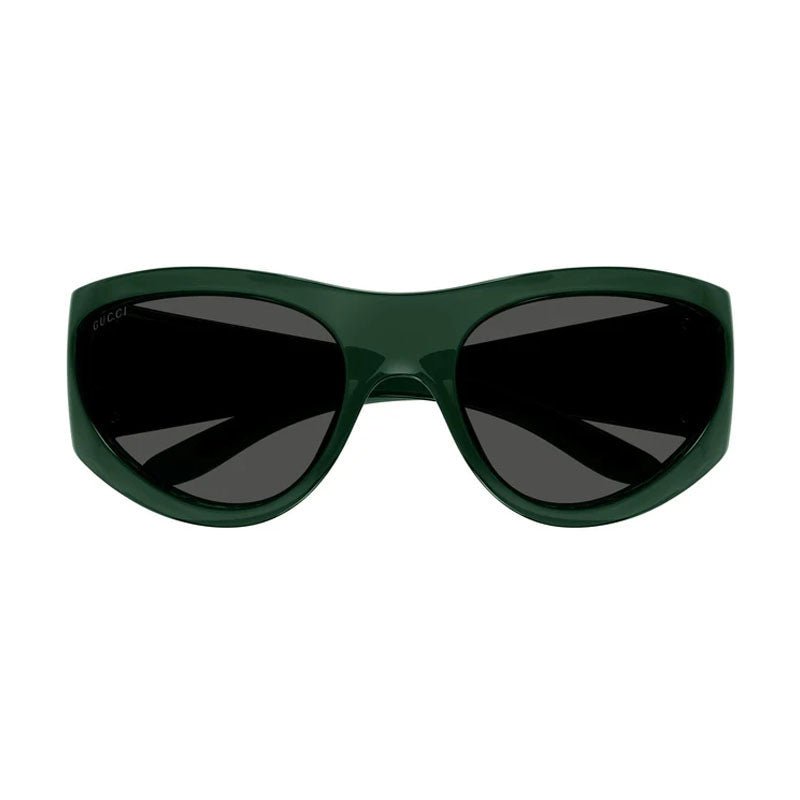 Gucci Sunglasses Square Full Rim, Shiny Green Frame and Green Lens GG1575S003