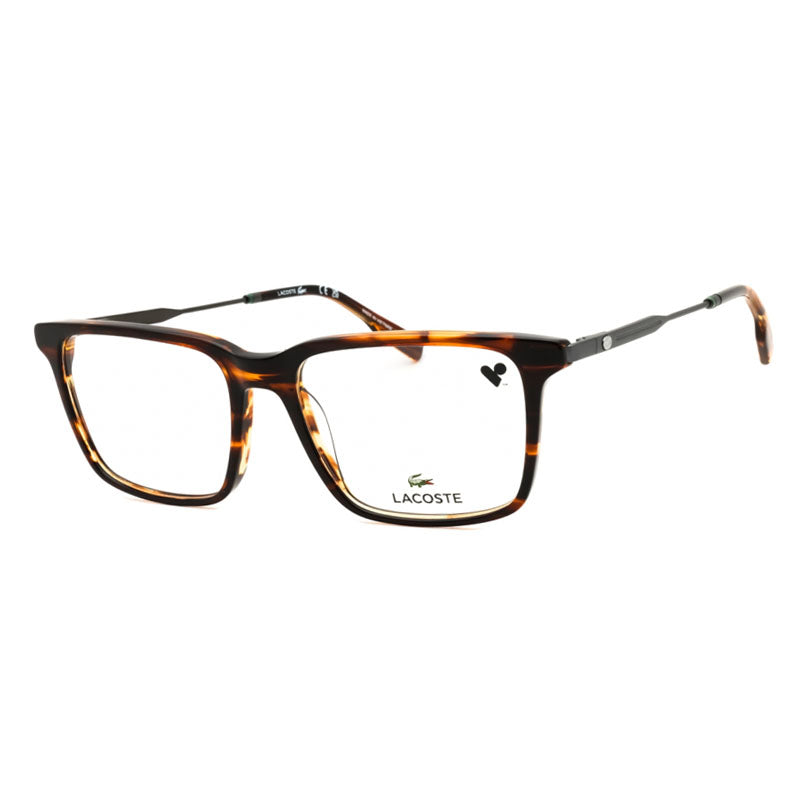 Lacoste Eyeglasses Rectangle Full Rim, Havana Frame and Clear Demo Lenses Lens L2925214