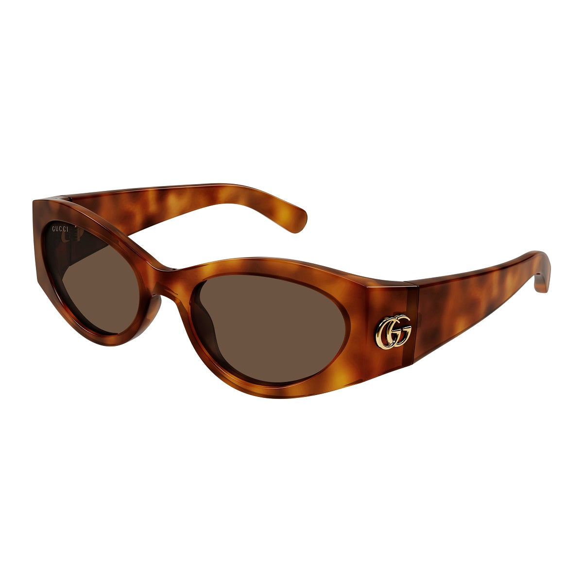 Gucci Sunglasses Cat Eye Full Rim, Blonde Havana Frame and Dark Brown Lens GG1401S002
