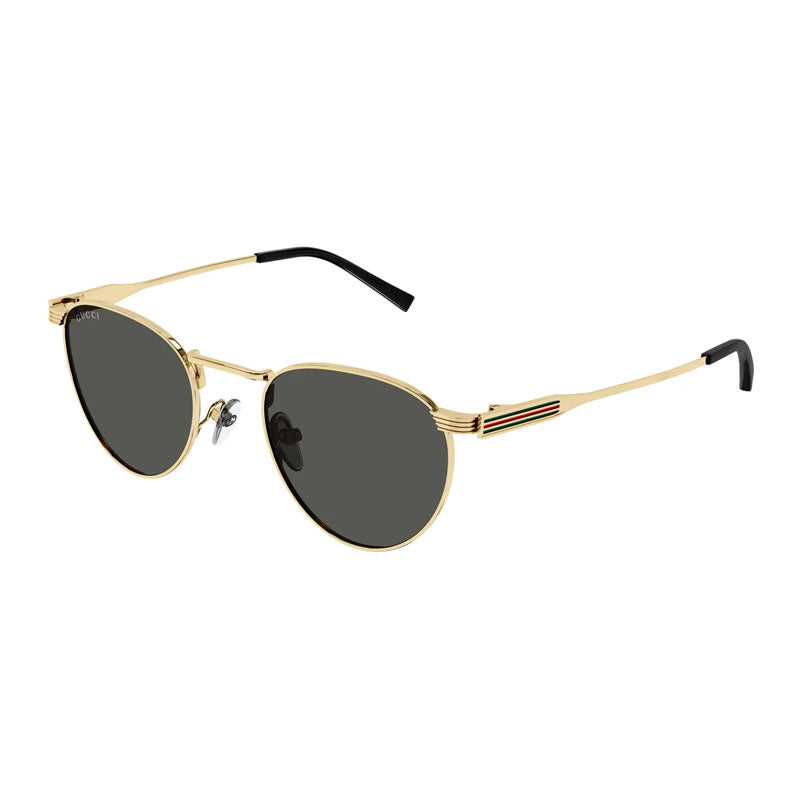 Gucci Sunglasses Square Full Rim, Gold Frame and Grey Lens GG1875S001