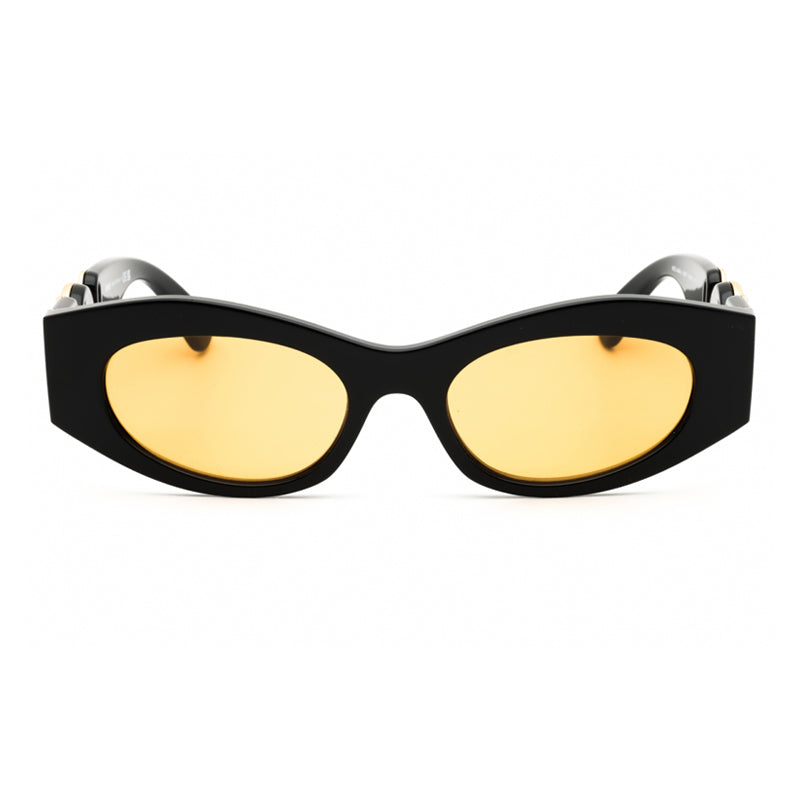Versace Sunglasses Oval Full Rim, Black Frame and Orange Lens VE4480UGB1/7