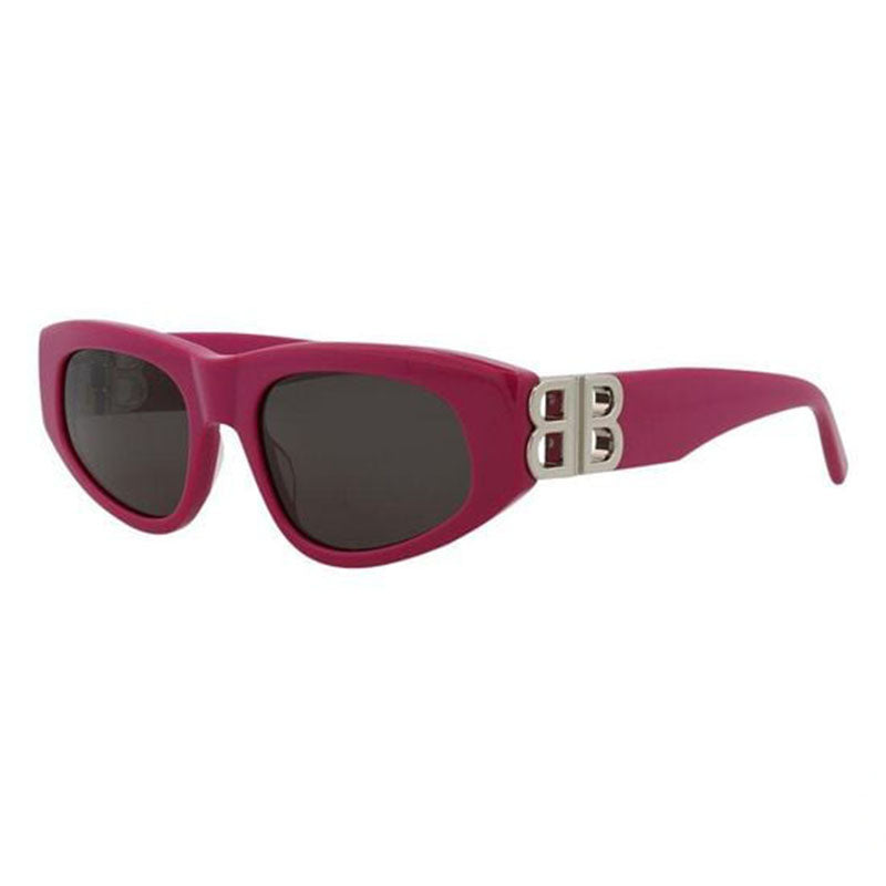 Balenciaga Sunglasses Cat Eye Full Rim, Fuchsia Frame and Grey Lens BB0095S017