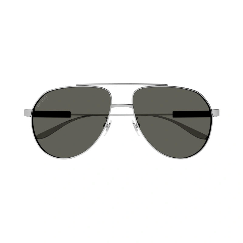 Gucci Sunglasses Aviator Full Rim, Ruthenium Frame and Grey Lens GG1311S001