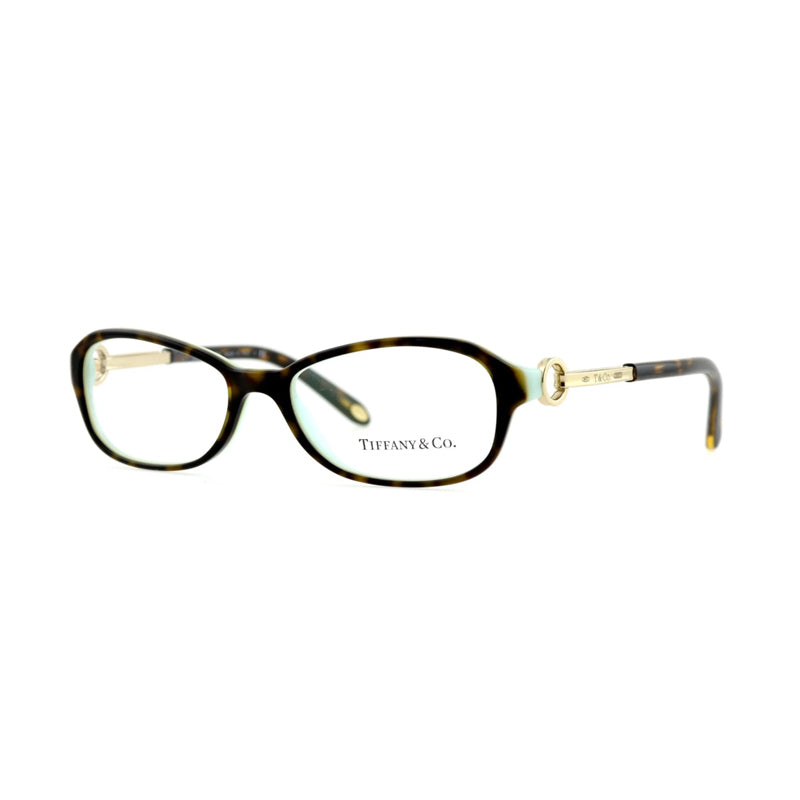 Tiffany & Co. Eyeglasses Rectangle Full Rim, Havana/Gold Frame and Clear Demo Lens Lens TF20668134