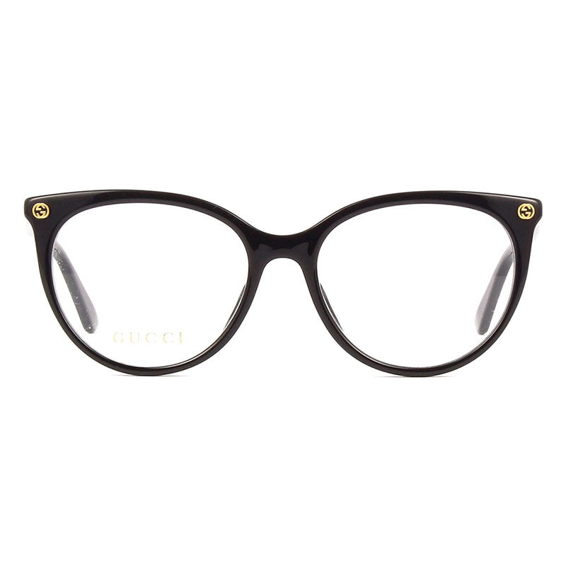 Gucci Eyeglasses Cat Eye Full Rim, Black Frame and Clear Demo Lenses Lens GG0093O001