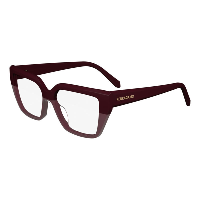 Ferragamo Salvatore Ferragamo Sunglasses Square Full Rim, BURGUNDY Frame and Clear demo lens Lens SF2971601