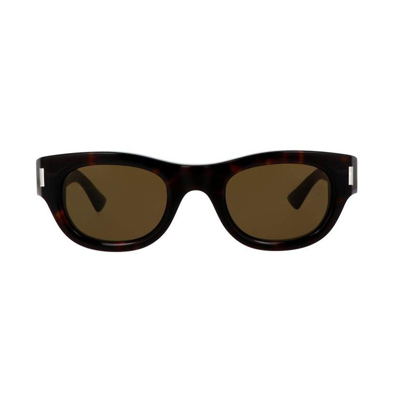 Saint Laurent Sunglasses Square Full Rim, Dark Havana Frame and Brown Lens SL761002