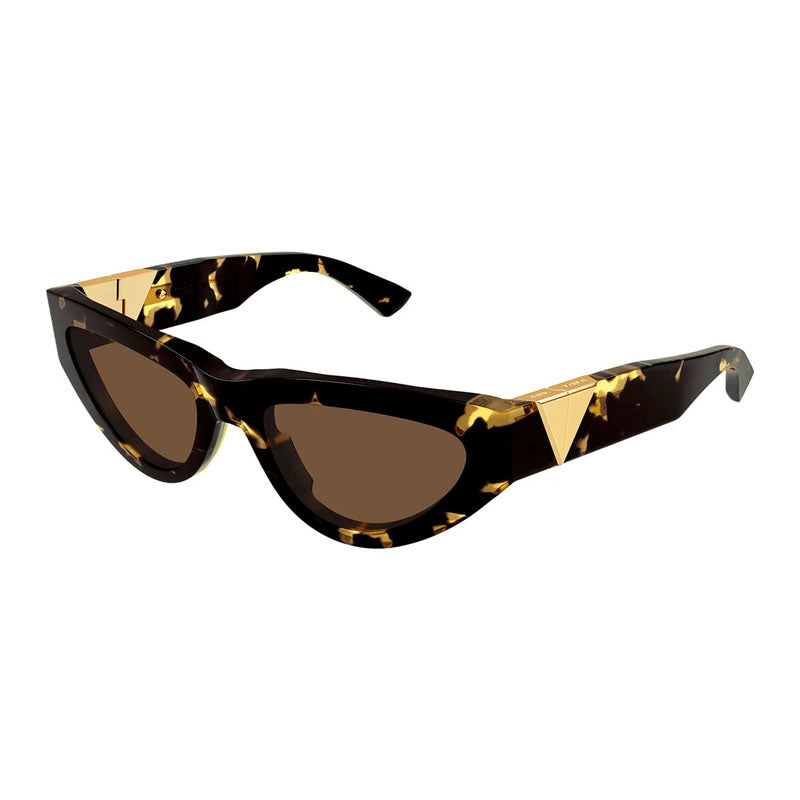 Bottega Veneta Sunglasses Cat Eye Full Rim, Havana Frame and Brown Lens BV1176S002