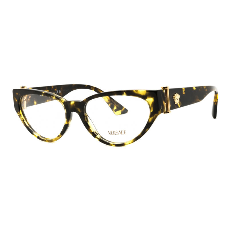 Versace Eyeglasses Cat Eye Full Rim, Havana Frame and Clear Demo Lenses Lens VE33665428