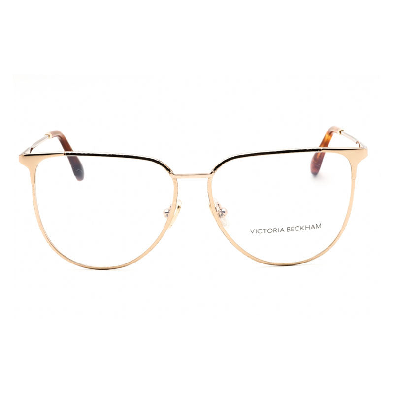 Victoria Beckham Eyeglasses Oval Full Rim, Rose Gold Frame and Clear Demo Lenses Lens VB2121770