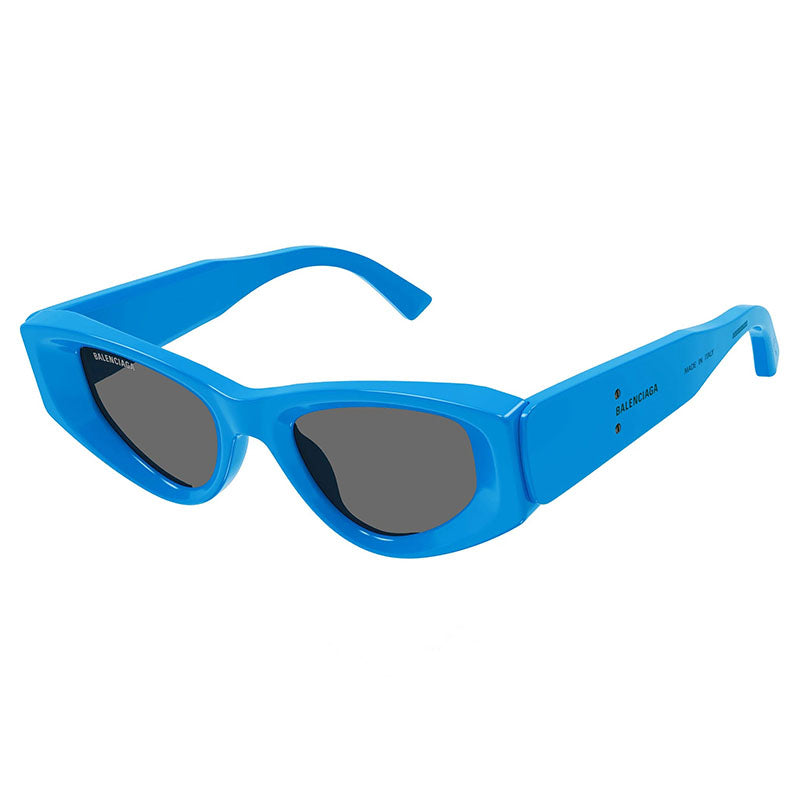Balenciaga Sunglasses Cat Eye Full Rim, Light Blue Frame and Grey Lens BB0243S004