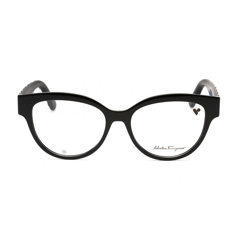 Ferragamo Salvatore Ferragamo Eyeglasses Cat Eye Full Rim, Black Frame and Clear Demo Lenses Lens SF2957E001
