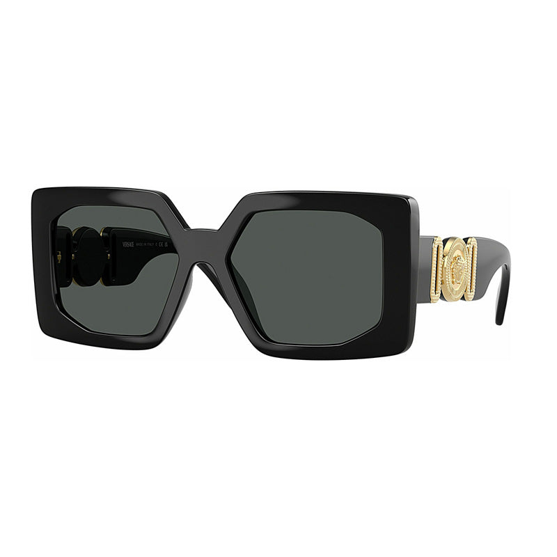 Versace Sunglasses Square Full Rim, Black Frame and Dark Grey Lens VE4478UGB1/87