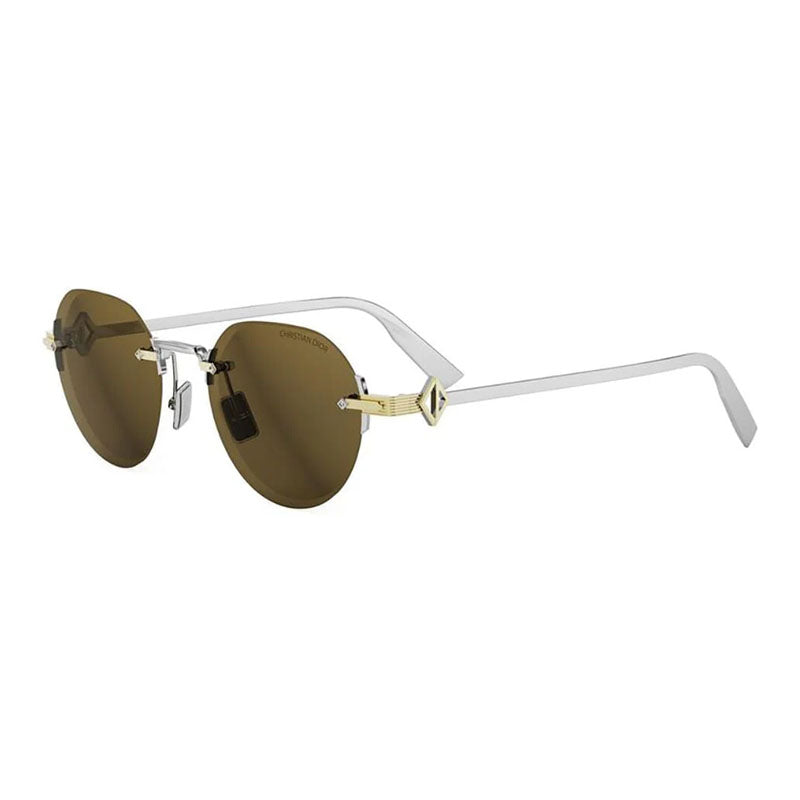Dior Sunglasses Square Rimless, Gold/Silver Frame and Brown Lens CDDIAMONDR5UF2H0