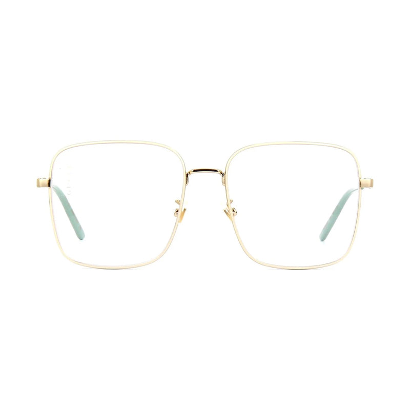 Gucci Eyeglasses Aviator Full Rim, Gold Frame and Clear Demo Lenses Lens GG0445O004